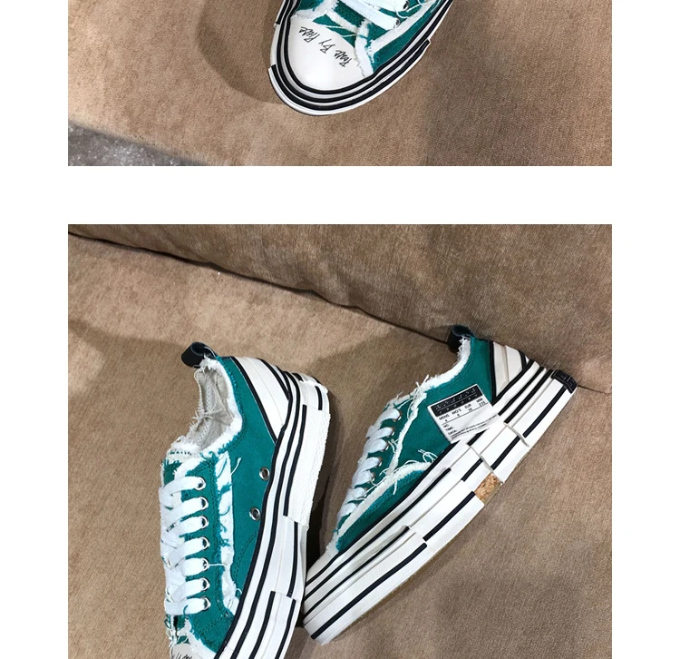 Buono Scarpe/парусиновые кроссовки на платформе для мужчин и женщин; Повседневные кроссовки для пар; Модная брендовая женская обувь; кроссовки с кисточками; большие размеры; 44EU