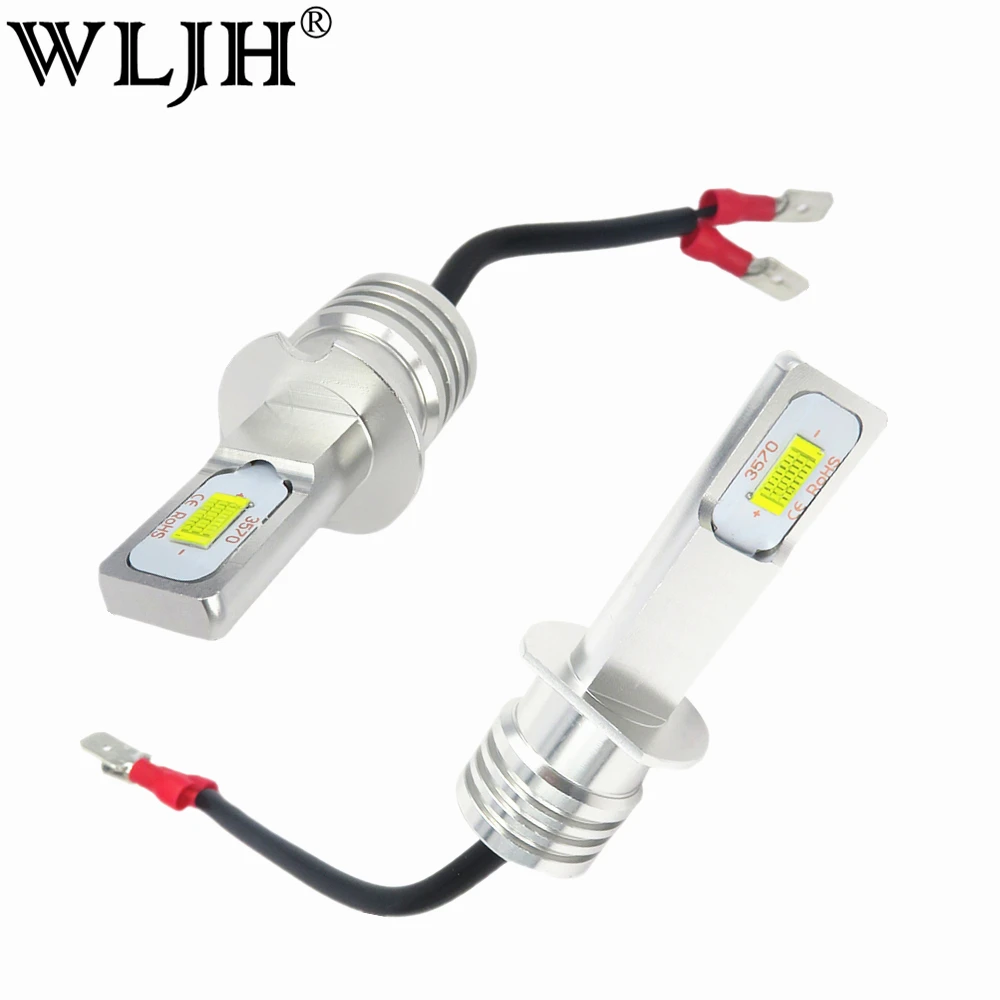 WLJH 2x высокой мощности 3570 CSP Chip H3 H1 светодиодный сменный светильник для автомобиля