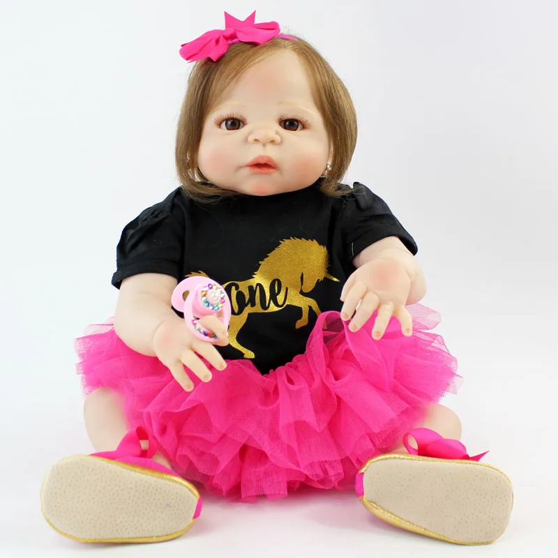 BZDOLL 22 &quotполный силиконовые куклы Новорожденные девочки Bebe живой реалистичный