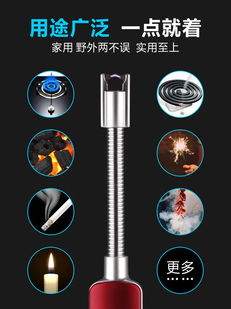 USB дуговая плазменная зажигалка, гибкая USB электрическая кухонная зажигалка с поворотом на 360 градусов, металлическая ветрозащитная Зажигалка для прикуривателя для барбекю