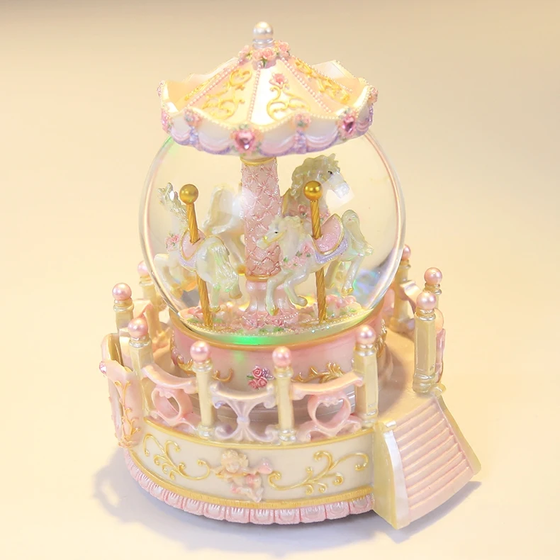 Снежный хрустальный шар музыкальная карусель шкатулка креативный подарок на