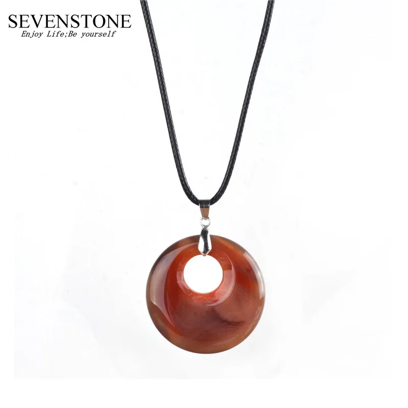 SEVENSTONE Рейки Чакра Ангел ожерелье Подвесной диффузор Кристалл Подвески для женщин натуральный камень нержавеющая сталь Шарм ювелирные изделия