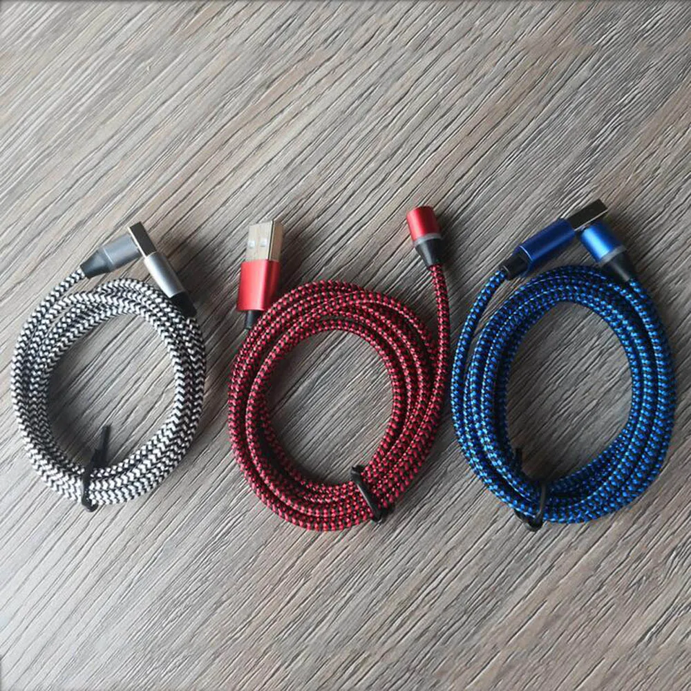 Магнитный зарядный кабель Micro USB Type C для освещения 2.1A Быстрая зарядка тип провод
