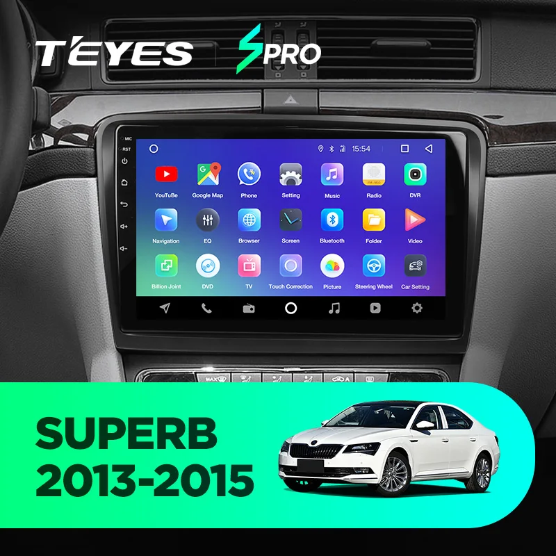 TEYES SPRO Штатная магнитола для Шкода Суперб 2 Skoda Superb 2 B6 2013 Android 8.1, до 8-ЯДЕР, до 4+ 64ГБ 32EQ+ DSP 2DIN автомагнитола 2 DIN DVD GPS мультимедиа автомобиля головное устройство