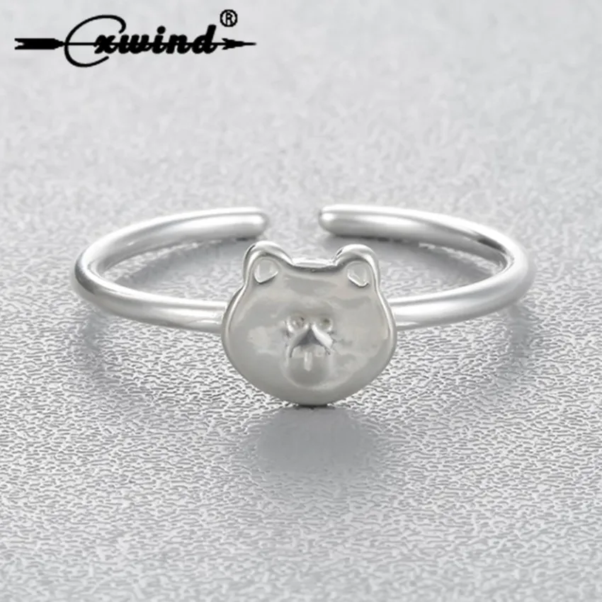 Женские открытые кольца Cxwind регулируемые в форме милого медведя инновационное