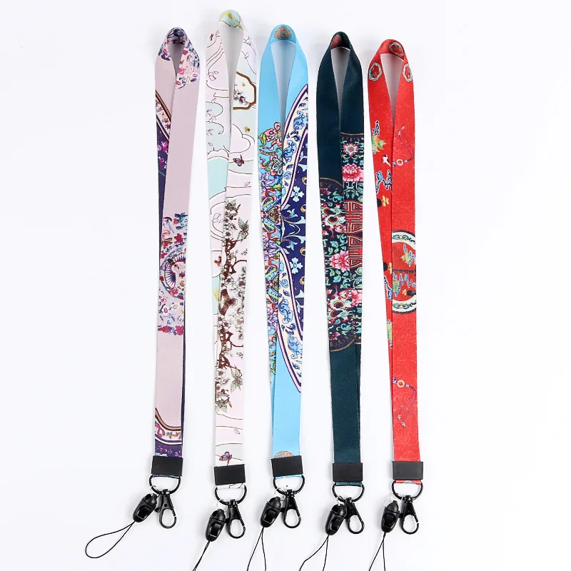Ремешок для мобильного телефона в китайском стиле с цветком сливы, ремешок на шею для ключей, ID карт, для huawei, USB держатель для бейджа, сделай сам, веревка