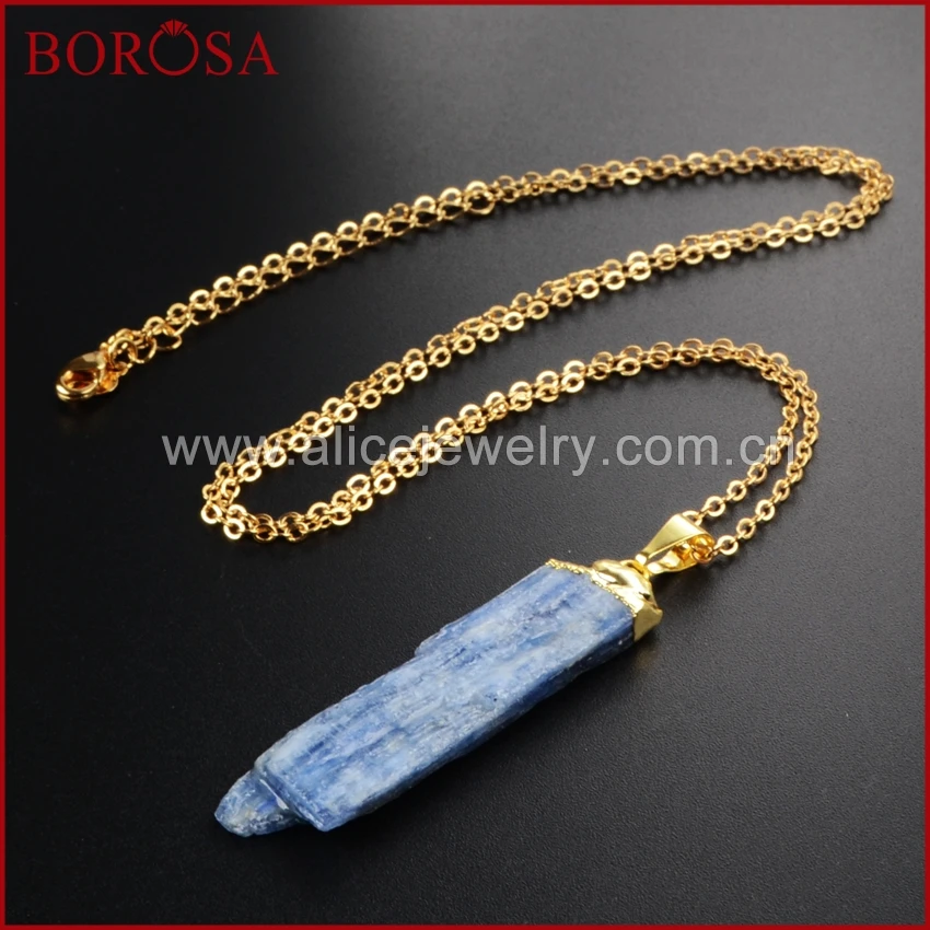 Женская подвеска в виде жемчуга BOROSA из натурального необработанного кианита