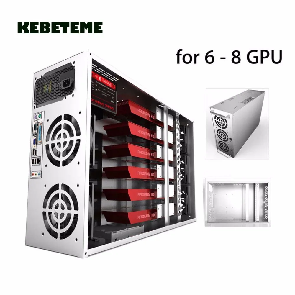 Графический чехол KEBETEME для майнинга на открытом воздухе GPU ATX Fit 6/8 видеокарта Ethereum
