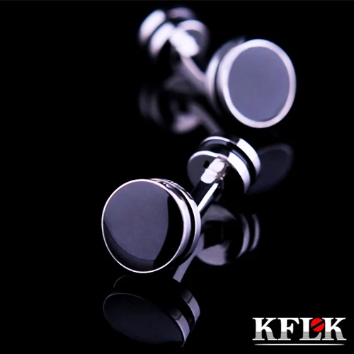 

KFLK Luxury shirt cufflinks for mens Brand cuff buttons fashion cuff links High Quality Black gemelos abotoaduras Jewelry