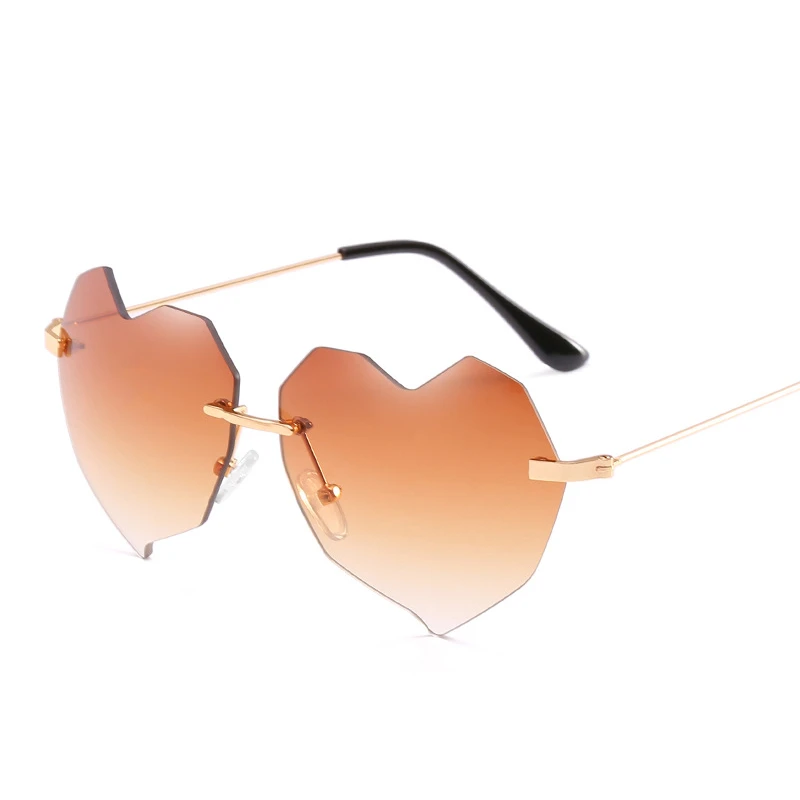 SUMONDY High-end Heart-Shaped Rimless Sunglasses Women Hipster Points Hippie Lover Gradient Clear Mirror Lens Sun Shades SU06 | Аксессуары