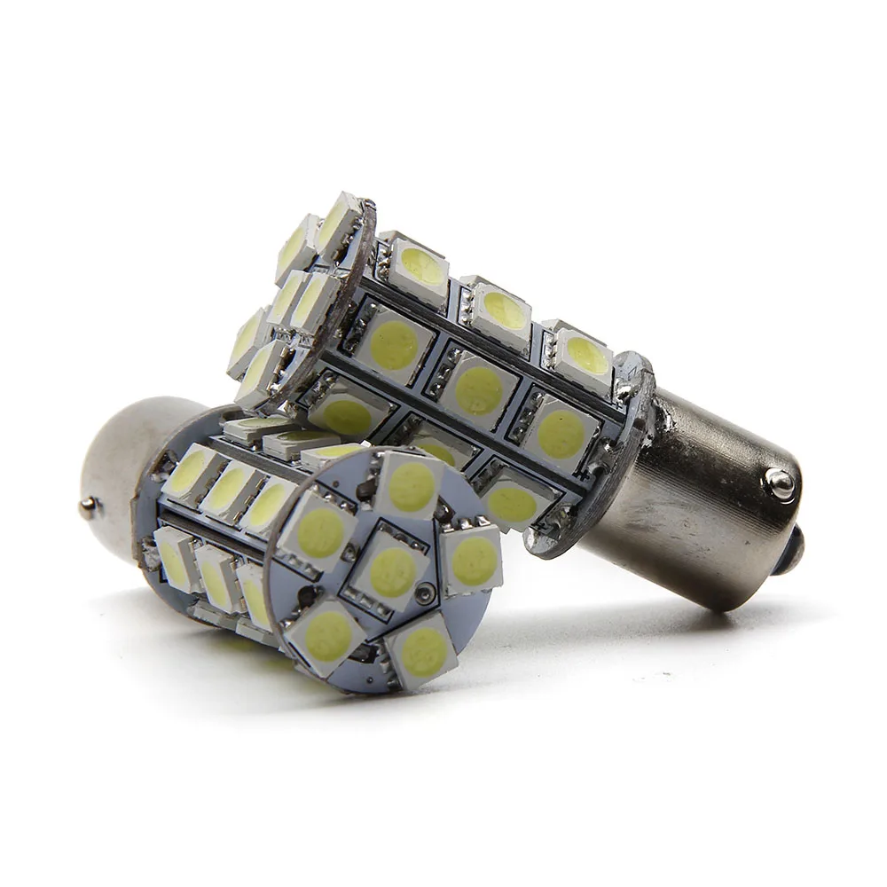 2 шт. S25 1156 BA15S светодиодные лампы для поворота свет фонаря 27 SMD 5050 Замена