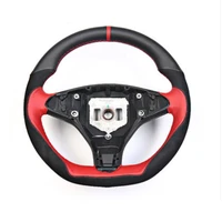 new interior anti slip black with red leather steering wheel stitch on wrap cover for tesla model sx
