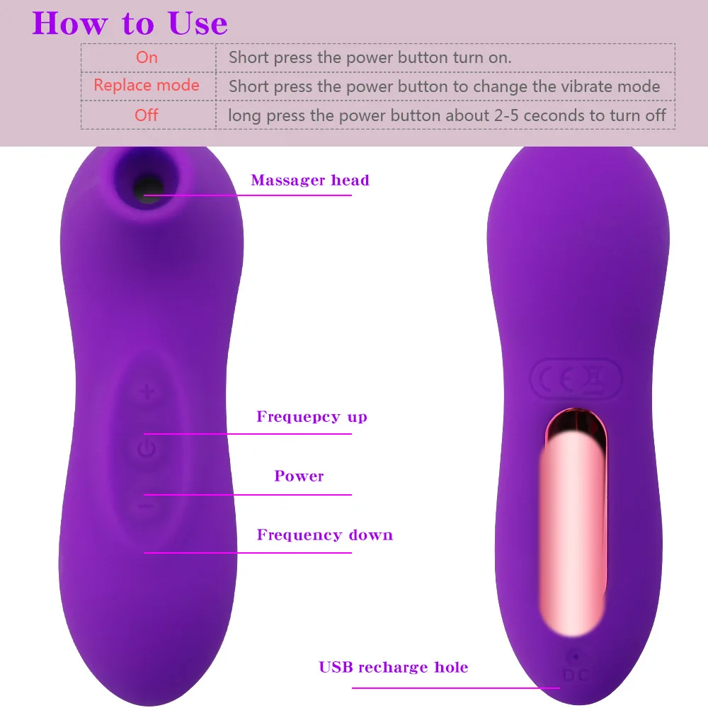 Sextoy женский минет клитор всасывания вибратор с 10 интенсивности Мощный