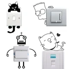 Виниловая наклейка на переключатель, маленькие наклейки на стену, домашний декор, Мультяшные обои, кошка, котенок, наклейки на стену для детской комнаты