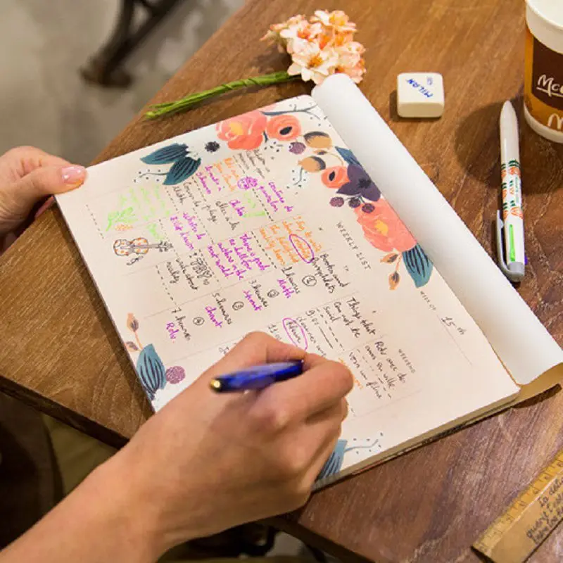 Еженедельник записная книжка альбом для кадерно учебный материал escolar cadernos kawaii