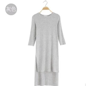light gray Women cropped sleeve yoga shirt dance practice blouse modal long fitness top sports wear for women gym tops women shirts - Цвет: light gray