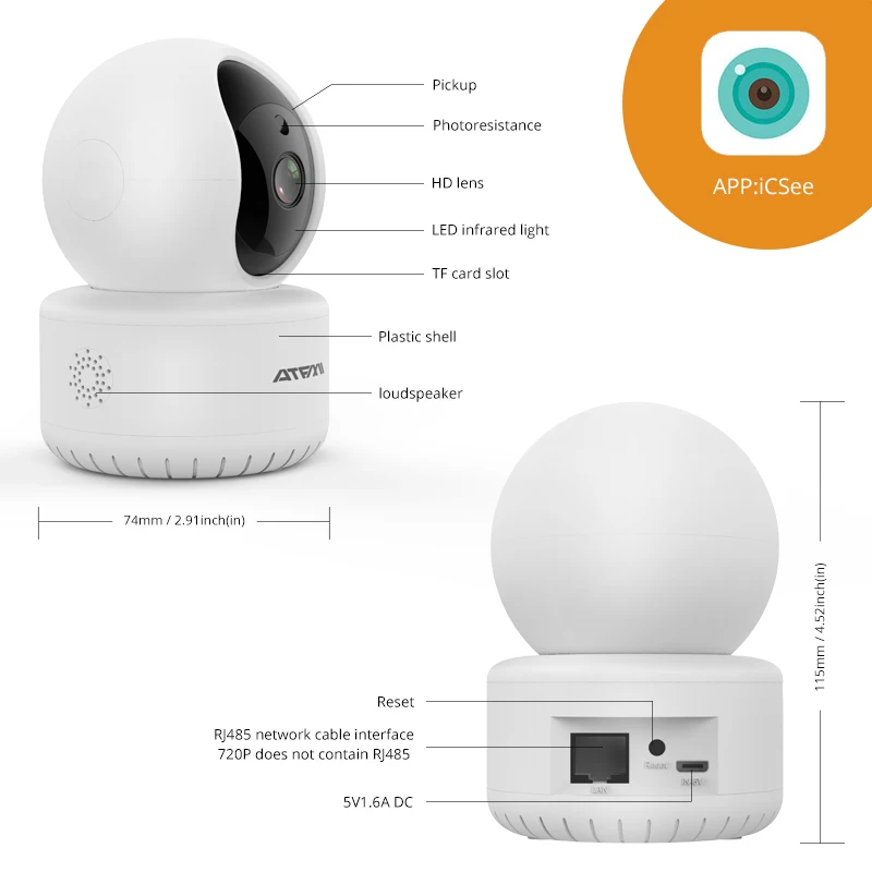 Ip-камера, Wifi, камера видеонаблюдения, Lntelligent, автоматическое слежение за человеком, Ptz камера 360 HD 1080 p, Домашняя безопасность, Onvif ICsee