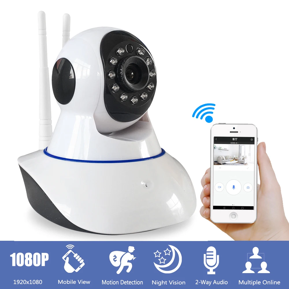 2MP 1080 P Wifi IP камера беспроводная CCTV безопасности Детский монитор ИК ночного