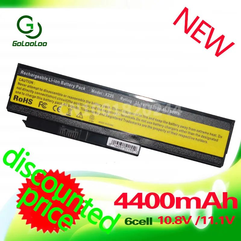Golooloo 4400 мА/ч батарея для lenovo ThinkPad X220 42T4902 42Y4868 42T4873 42Y4874 X220i X220s 42T4901 42Y4940 42T4863 42Y4864 |