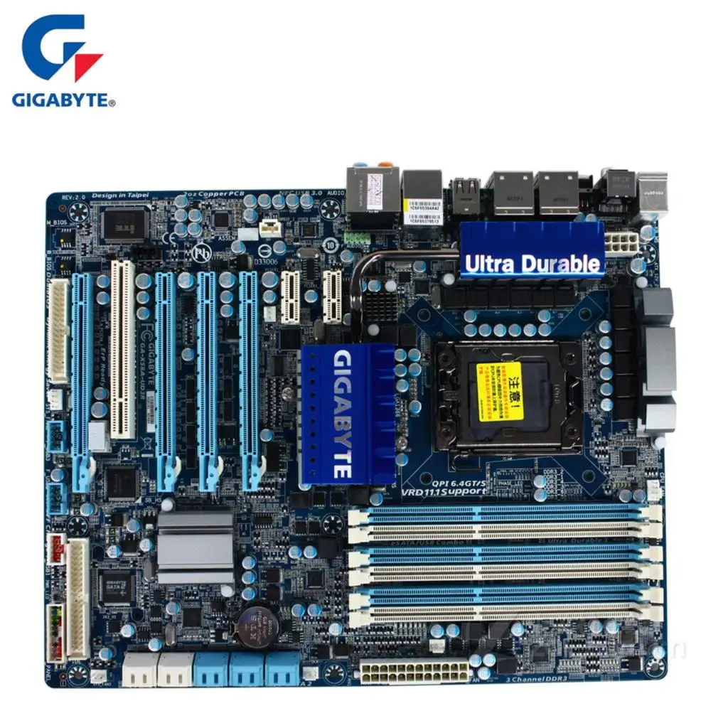 Gigabyte GA X58A UD3R материнская плата для Intel X58 DDR3 USB3.0 24GB SATA III LGA 1366 настольная