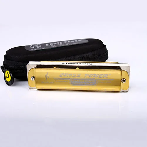 Golden KONGSHENG 10 отверстий Блюз C Ключ губная гармоника рот орган арфа профессиональный духовой музыкальный инструмент для начинающих взрослых подарки для детей - Цвет: Golden