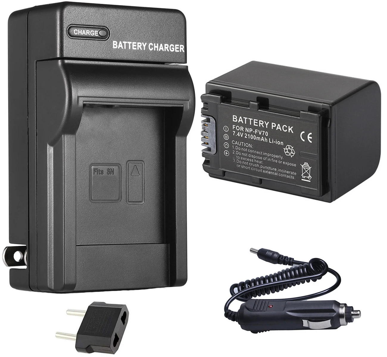 Battery Pack + Charger for Sony HDR-CX610, CX620, CX625, CX630V, CX670, CX675, CX680, CX690, CX700V, CX720V Handycam Camcorder