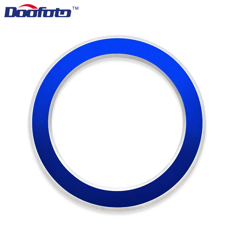 Start Ring Blue Doofoto украшение авто аксессуары автомобиль Стайлинг Серебряный старт стильная кнопка Зажигания для автомобиля кольцо чехол для Renault Koleos kadjar Megane 2 Sandero - Цвет: Start Ring Blue
