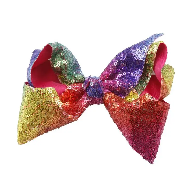 20 шт Бесплатная доставка Радужные Блестки для волос бант|sequin hair bows|hair bowsbow bow |