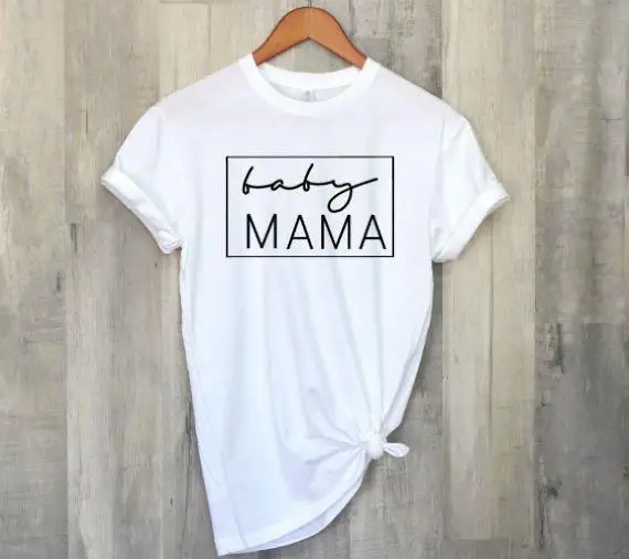 

Skuggnas Baby Mama Pregnancy tShirt Announcement women mom gift Tee shirt Casual tumblr grunge fashion aesthetic harajuku tops