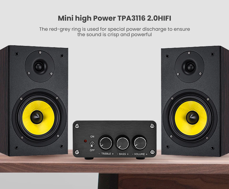 AIYIMA 100 Вт* 2 мини Hi-Fi TPA3116 2,0 канальный усилитель мощности Цифровой усилитель аудио стерео музыкальный усилитель класса D усилитель звука