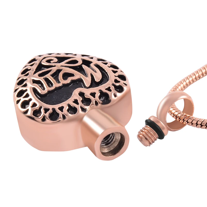 XWJ8372 Mom Engraving Steel/ Gold/ Rose Gold Memorial Urn Heart Cremation Pendant 316L Stainless Steel Ashes Holder Keepsake | Украшения и