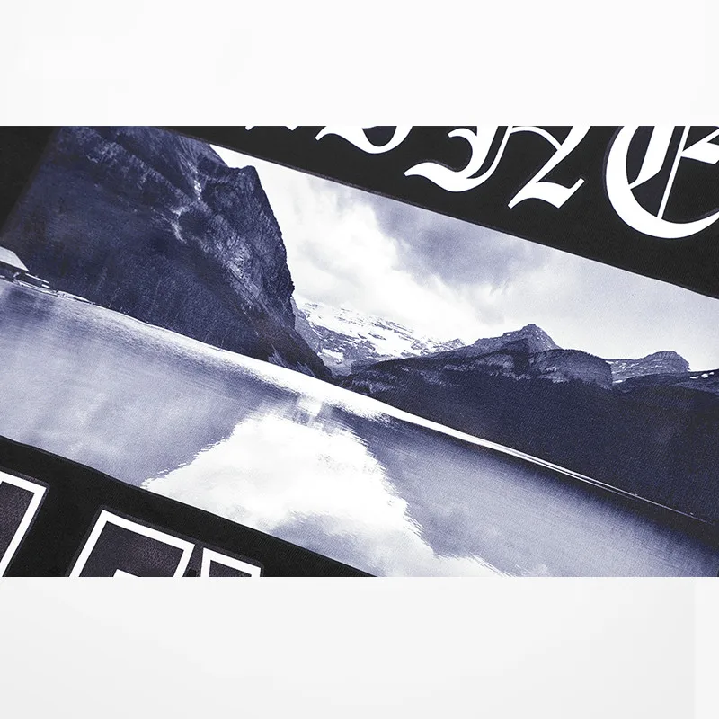 Готические футболки с буквенным принтом Корейская брендовая футболка длинным