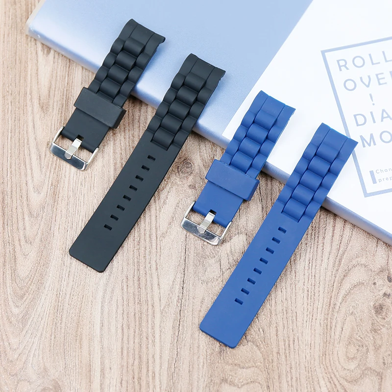 

Ремешок силиконовый для женских наручных часов, водонепроницаемый резиновый браслет для уличного спорта, Часовые аксессуары унисекс, 20 мм ...