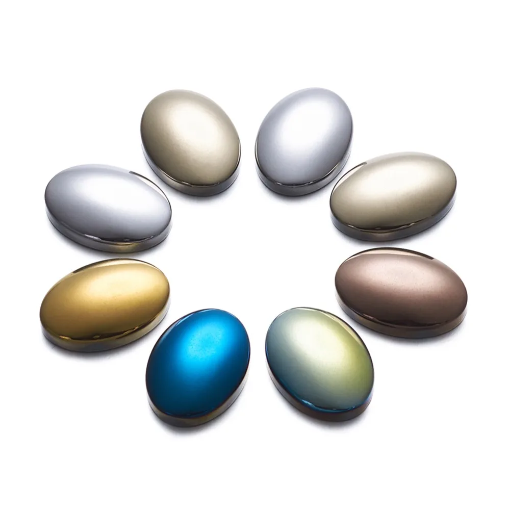 

10pcs Non-Magnetic Synthetic Hematite Cabochons, Oval, Grade A, Mixed Color, 24.5x17.5x6mm