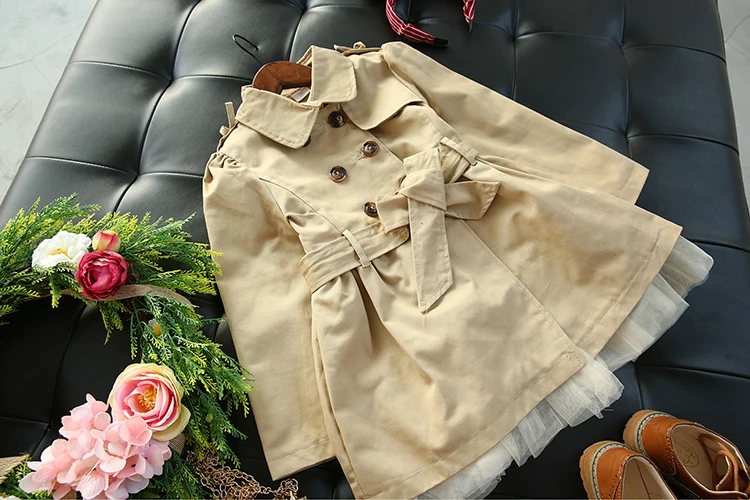 Mihkalev fashion patchwork baby girls winter coats 2017 trench for kids clothes warm children windbreakers outerwear |