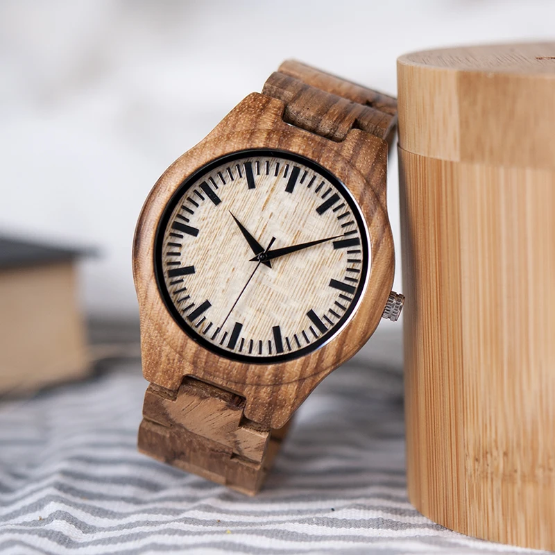 Часы мужские кварцевые с деревянным ремешком и японским механизмом|wristwatch
