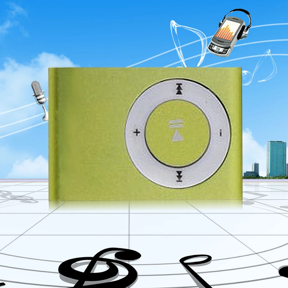 Centechia портативный металлический зажим mp3 плеер с 8 ярких цветов без карты памяти