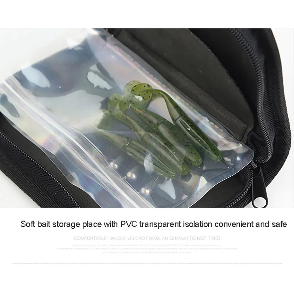Outdoor Fishing Bag Portable Fishing Lure Container Bag For Spoon Lure Large Capacity Zipper Storage Case