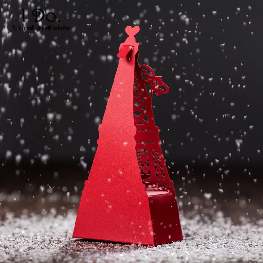 Бесплатная Доставка 10 шт. Эйфелева Башня Свадьбы Пользу Коробки Конфеты Венчания