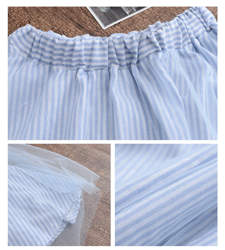 2019 новая весна лето Mori для женщин и девушек юбка авторский Новинка полосатая