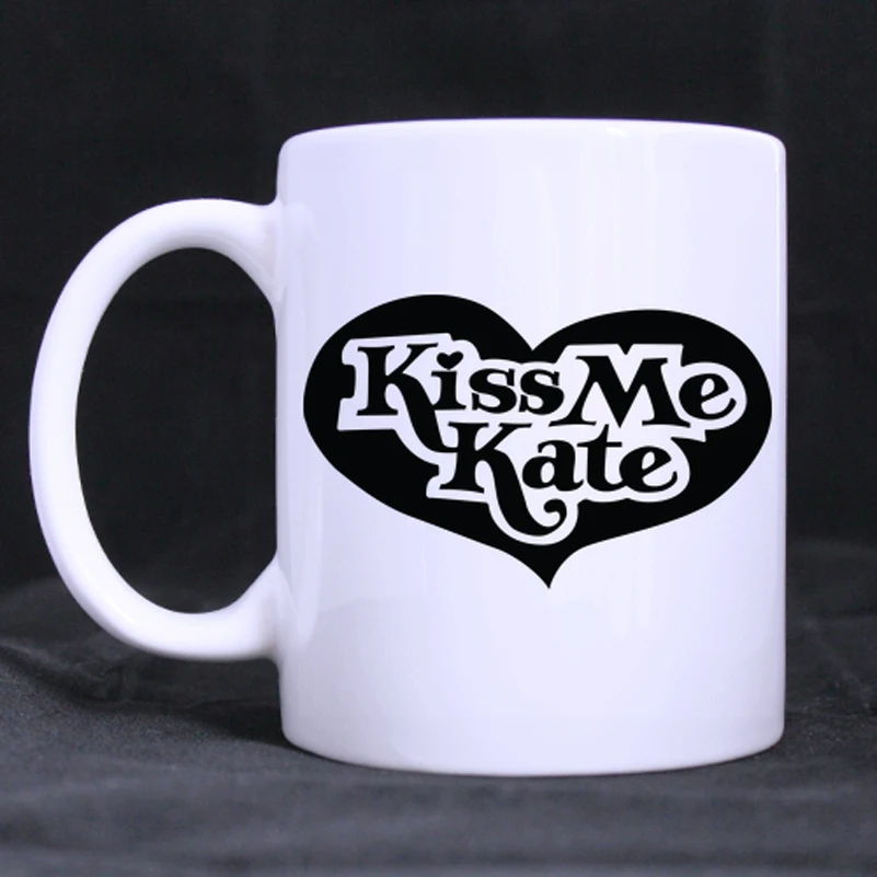 Модные кофейные кружки Kiss Me Kate Heart на заказ пивные белые керамические стаканчики
