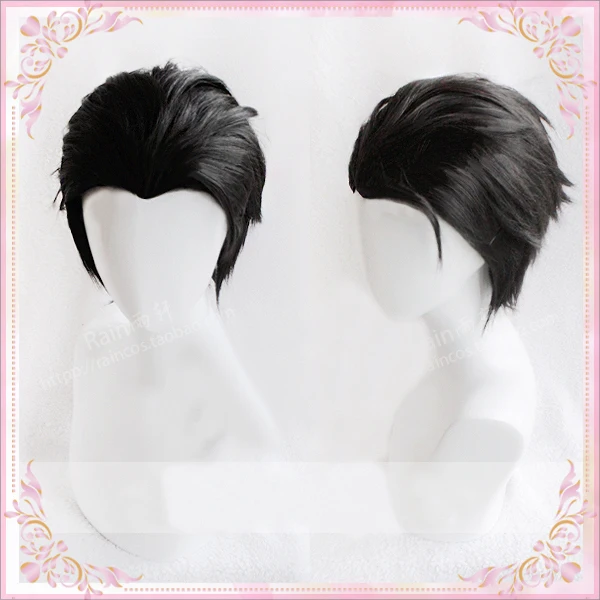 Anime YURI!!! on ICE Katsuki Yuuri Short Black Slicked Back Heat Resistant Cosplay Costume Wig | Тематическая одежда и