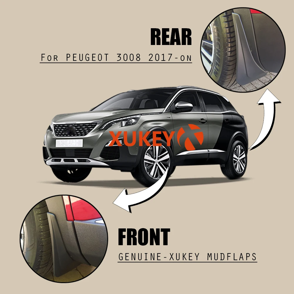 Брызговики для передних и задних автомобилей брызговики Peugeot 3008 2 SUV 2017 года 2018 2019