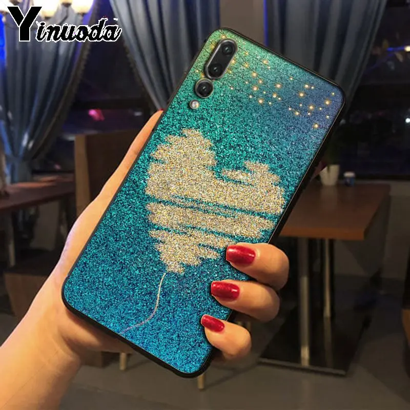Yinuoda блестки в форме сердца Новинка чехол для телефона Fundas Huawei honor 8x 7a P20Lite P10Plus