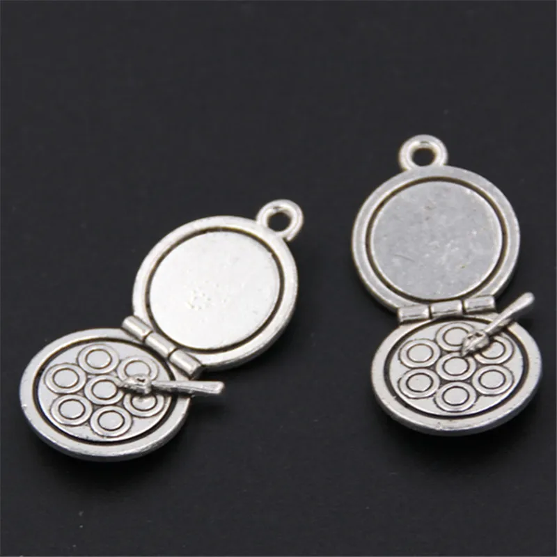 10 шт. Серебряная расческа и шармы для макияжа ручной работы женские ювелирные