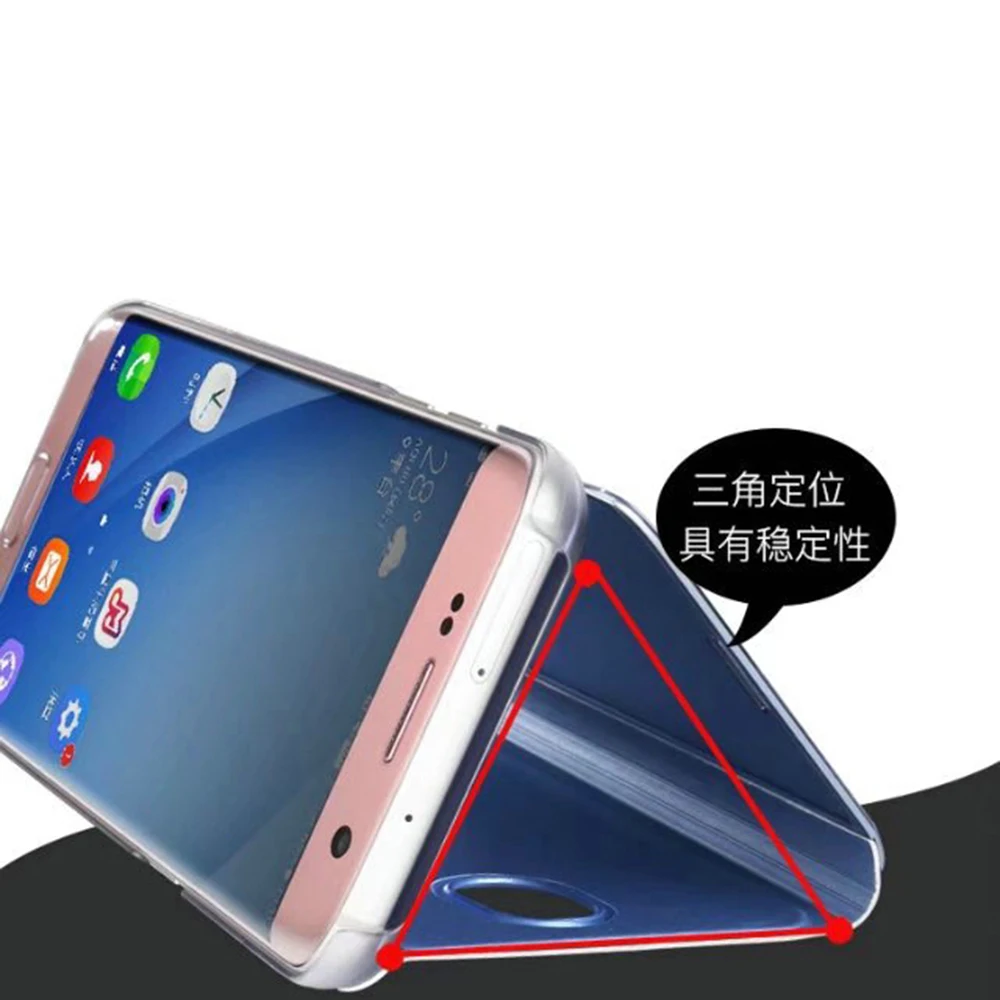 Зеркальный чехол для Samsung Galaxy J7 Pro 2017 версия ЕС J730 прозрачные флип-чехлы с