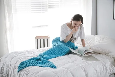 Трикотажное одеяло русалки для детей и взрослых мягкий спальный мешок ручная