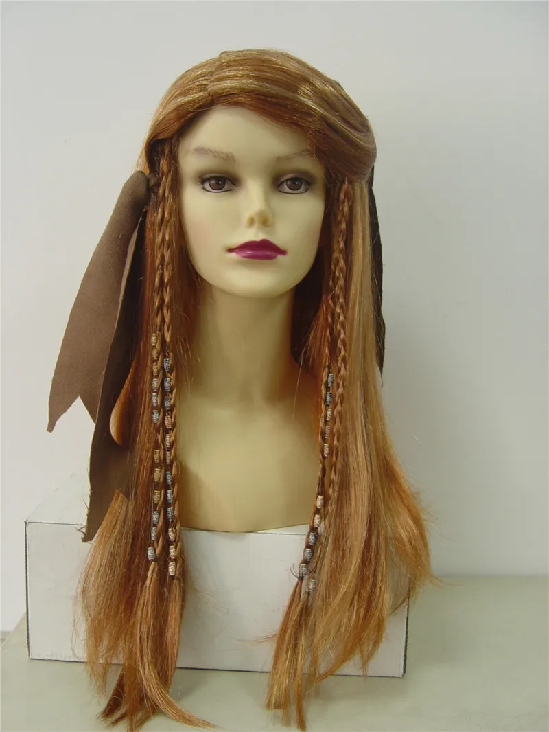 Halloween Festival Party cosplay Wigs Women Pirates of the Caribbean Blond Long Braid Synthetic Hair Hot Sell 016 | Игрушки и хобби