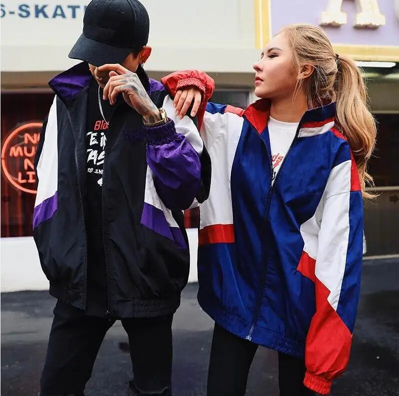 2018 осень свободные на молнии в стиле пэчворк с вышивкой надписями повседневная