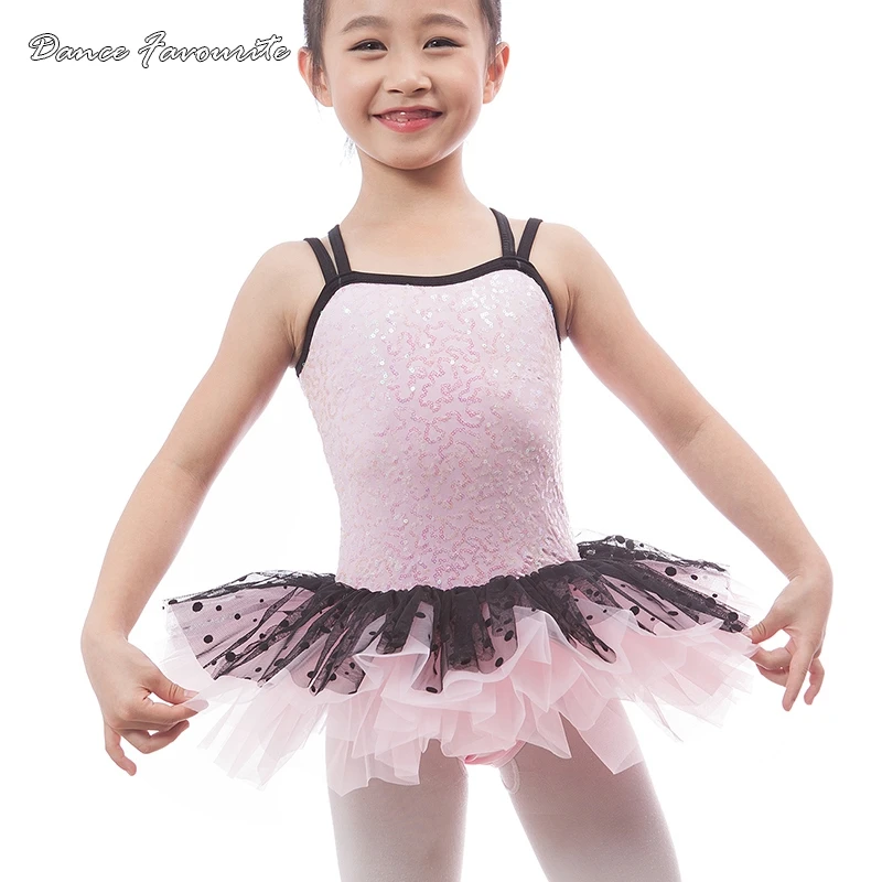Розовый лиф с блестками для танцев детский балетный костюм пачка Детская